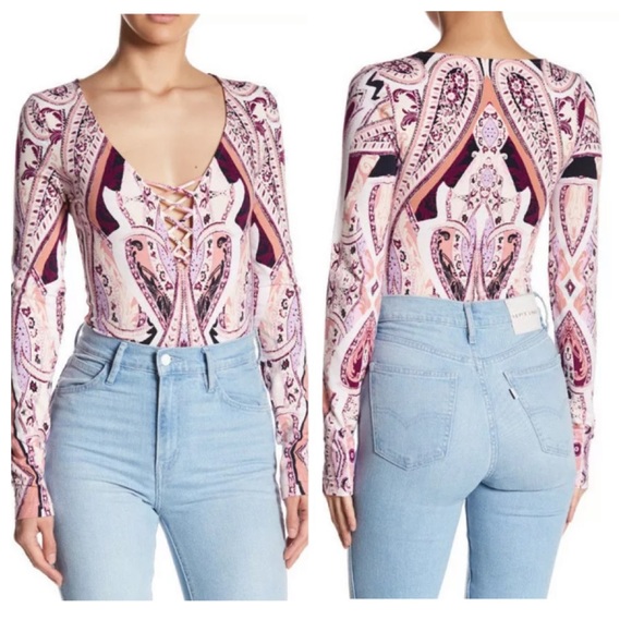 NWT Free People “Pick a Place” lace-up bodysuit - Picture 5 of 8